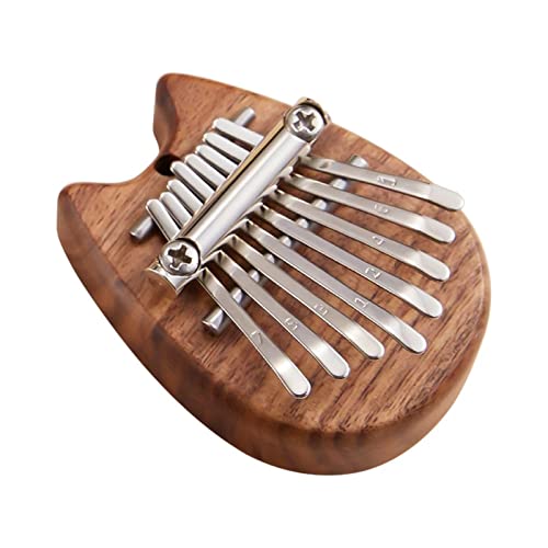 TREELF 8 Key Mini Kalimba Thumb Piano Finger Percussion Keyboard Mini kalimba key ring (Solid wood cat shape)