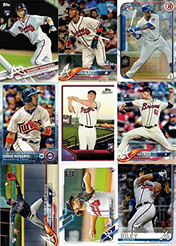 2021 Atlanta Braves Rookie Card Team Set of 12 Baseball Cards: 2011 Topps Freddie Freeman, 2018 Topps Ronald Acuna Jr, 2015 Bowman Jorge Soler, and more!