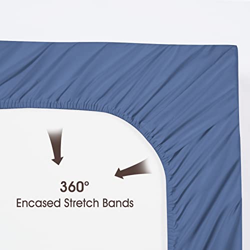 PHF Soft Bassinet Sheets, 2 Pack Silky Comfy Breathable Cradle Sheets for Baby Boys Girls, Univeral Fit for Most Cradle and Bassinet Mattress, Light Grey & Navy | The Storepaperoomates Retail Market - Fast Affordable Shopping