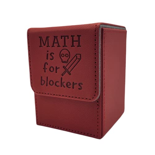 KeenClover Card Deckbox for CCG TCG, Holds 100-115 Sleeved Cards, PVC Free Deck Box (Math Is For Blockers) 4x3x3 Inches