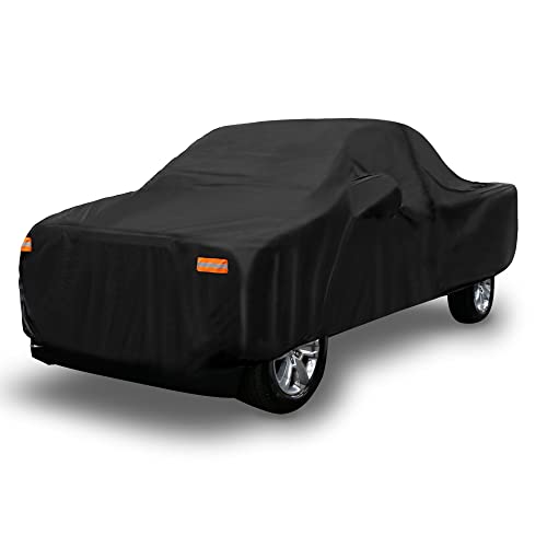 X AUTOHAUX Pickup Truck Cover for Ford F150 Regular Cab 8Ft Bed 2-Door 04-21 F350 Regular Cab 8 Foot Bed 2-Door 08-21 Outdoor Waterproof Sun Protection W/ Driver Door Zipper Black