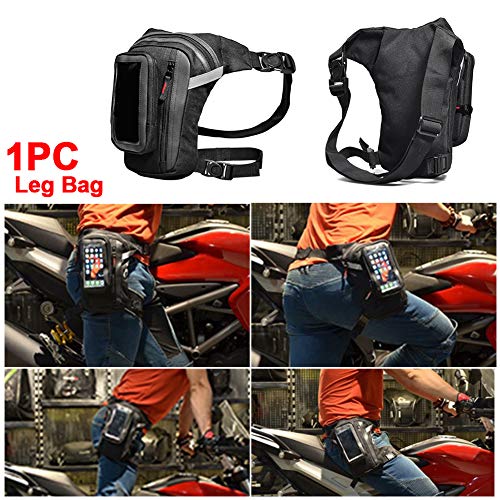Oxford Cloth Motorcycle Drop Leg Bag for Men Women, 1L Capacity Waterproof Waist Fanny Pack, Multi-Purpose Thigh Bag for Bike Cycling, Outdoors Hiking Traveling(Black) | The Storepaperoomates Retail Market - Fast Affordable Shopping
