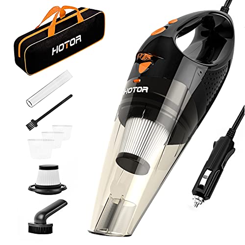 HOTOR Car Vacuum Cleaner with High Power, Portable & Handheld Vacuum Cleaner Corded with Mutiple Accessories for All-Round Cleaning