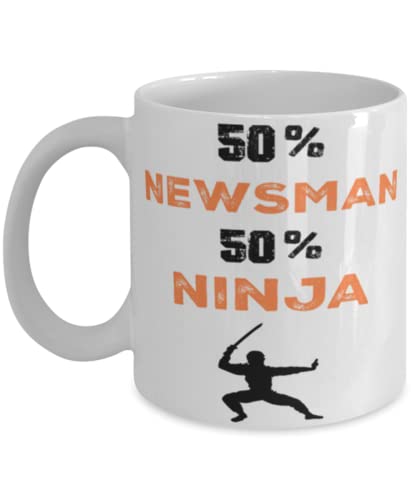 Newsman Ninja Coffee Mug, Newsman Ninja, Unique Cool Gifts For Professionals and co-workers