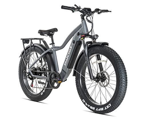 Snapcycle R1 Electric Bike Adults 750W Motor 48V 14Ah Samsung Lithium-Ion Battery Removable 26” Fat Tire Ebike 28MPH Snow Beach Mountain Sand E-Bike Shimano 6-Speed
