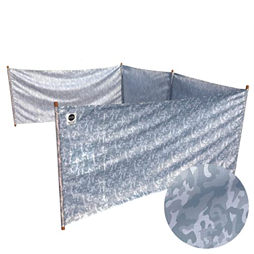 erda Arctic Camo Pro Beach Recycled Polyester Rip-Stop 20 ft Lightweight Windscreen, Privacy Screen, Wind Blocker, Free Matching Shoulder Bag