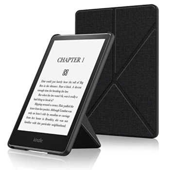 Soke Case for Kindle Paperwhite (11th Generation-2021 Release), Premium Fabric Cover with Auto Wake/Sleep & Multi-Viewing Angles for 6.8″ Kindle Paperwhite & Signature Edition E-Reader, Black | The Storepaperoomates Retail Market - Fast Affordable Shopping