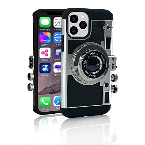 Mscomft New Emily in Paris Phone Case, Vintage Camera Phone Case for iPhone 13 pro Max,3D Vintage Camera Design Phone case That Looks Like a Camera,with Long Anti-Lost Lanyard (for iPhone 13 pro max)