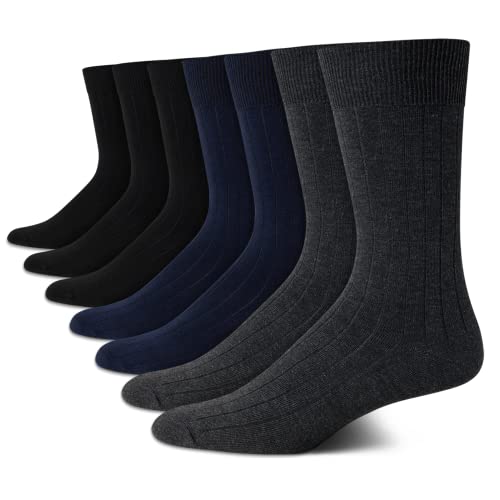 Van Heusen Men’s Dress Socks – Lightweight Mid-Calf Crew Dress Socks (7 Packs), Size 6-12.5, Assorted