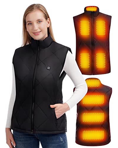 HEATEDTEK Women Heated Vest – Lightweight Heating Jacket Vest, 8pcs Heating Pads, 3 Temperature Control (Without Battery)