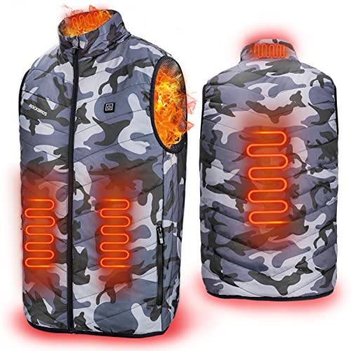 ROCKBROS Mens Heated Vest Winter Lightweight Heating Clothing for Outdoor Cycling Hiking Hunting (Battery Not Included)