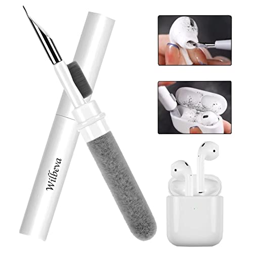 Wilbeva 2023 Cleaner Kit for Airpods, Bluetooth Earbuds Cleaning Pen for Airpods Pro 1 2 3 Samsung MI Android Earbuds, 3 in 1 Compact Multifunctional Headphones Case Cleaning Tools