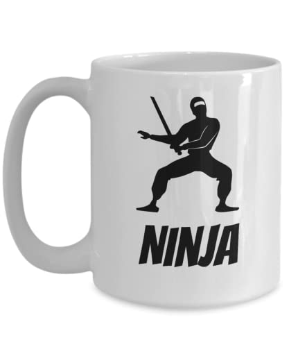 Ninja Warrior Stealth Coffee Mug, Gift for Teenage Boy, Girl, MMA Martial Arts, Karate or Capoeira, 11 oz Cup