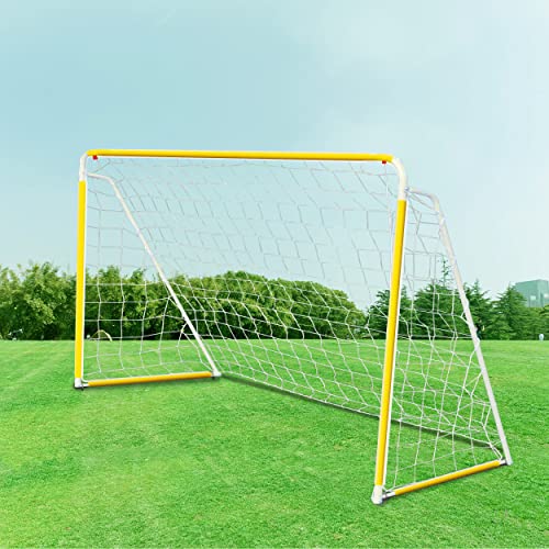 Anivia 4′ x 6′ Metal Frame Soccer Goals for Backyard with Net, Kids Soccer Goal, Foldable Portable Soccer Goal, 1:1 Based on Regular Football Goal – Yellow