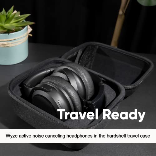 WYZE Noise Cancelling Headphones and Hard Case for Travel,Wireless Over The Ear Bluetooth Headphones with Active Noise Cancellation, Transparency Mode, Clear Voice Pick-up, Alexa Built-in | The Storepaperoomates Retail Market - Fast Affordable Shopping