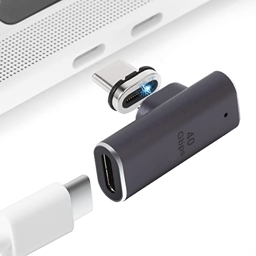 apexsun USB C Magnetic Adapter,24 Pins Type C Connector Support Thunderbolt 4,USB4.0, PD 100W Quick Charge,40Gb/s Data Transfer,8K Video Output Compatible with MacBook and More USB C Devices(Elbow)