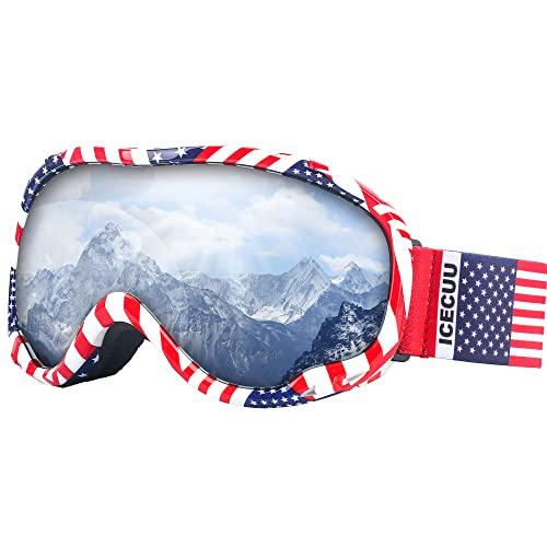 ICECUU Ski Goggles for Men Women OTG – Snowboard Goggles/Over Glasses Ski UV400 Protection Adults Youth