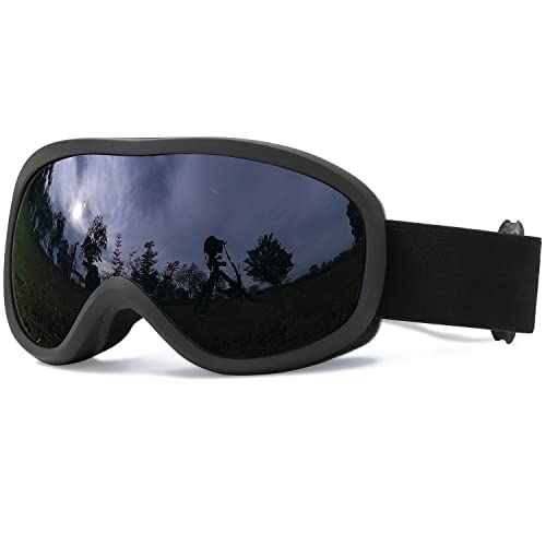 Ski Goggles Over Glasses OTG Ski Snowboard Goggles for Men Women Youth¡­ (Blackframe Graylens)