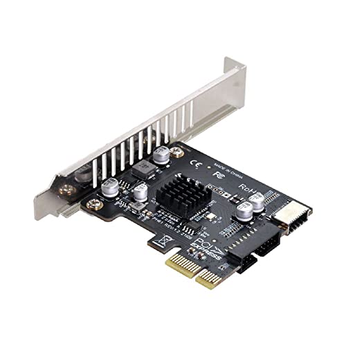 Cablecc 5Gbps Type-E USB 3.1 Front Panel Socket & USB 2.0 to PCI-E 1X Express Card VL805 Adapter for Motherboard