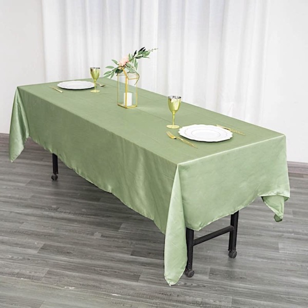 BalsaCircle Tablecloths BalsaCircle 60×102 inch Sage Green Satin Rectangle Tablecloth Table Cover Linens for Wedding Table Cloth Party Reception Events Dining60In x 102In