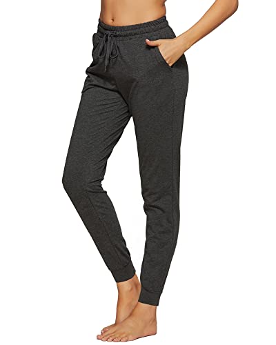 Stelle Women’s Sweatpants Lightweight Yoga Joggers Athletic Workout Track Pants with Pockets 28″ (Charcoal(Lightweight),S)