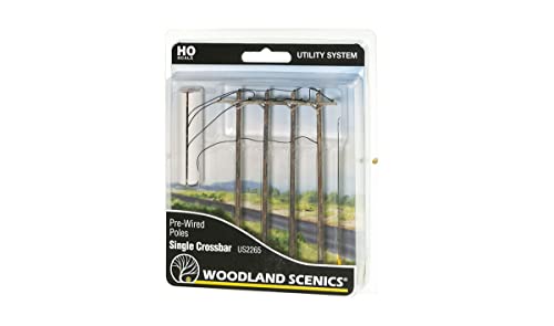 Woodland Scenics US2265 HO Wired Poles Single Crossbar