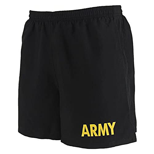 Army PT Shorts – with Pockets (Medium) Black, With Army