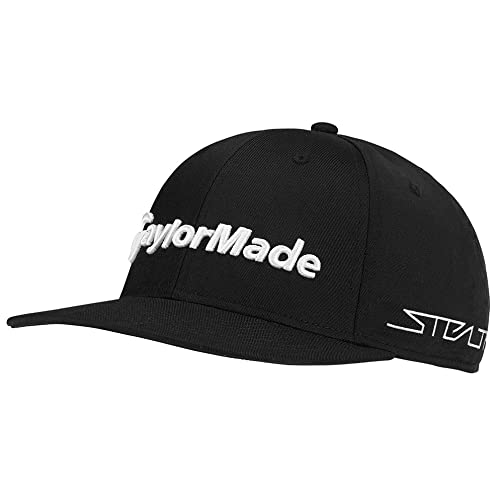 TaylorMade Golf Standard Tour Flatbill Hat, Black, Medium