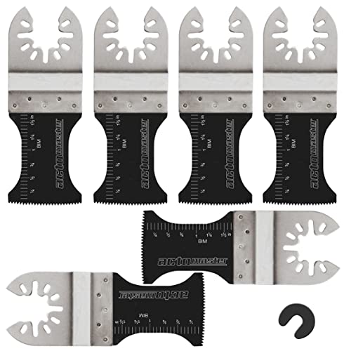 ACTOMASTER Bi-Metal Oscillating Saw Blade for Oscillating Tool Multitool, Pack of 6