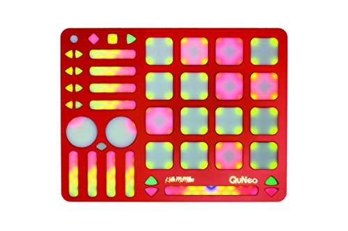 Keith McMillen Instruments QuNeo RED | MPE USB MIDI 16-Pad Percussion and Melodic Instrument Controller with Assignable Slider Controls for DAW and Synthesizers