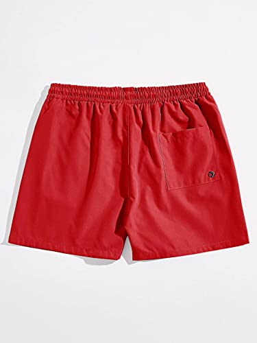Romwe Men’s Graphic Drawstring Elastic Waist Workout Shorts Athletic Shorts Red XL | The Storepaperoomates Retail Market - Fast Affordable Shopping