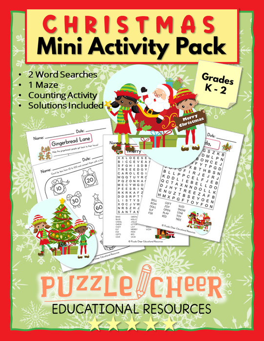 Christmas Mini Activity Pack | Word Searches, Maze and Counting Activity for K – 2 | The Storepaperoomates Retail Market - Fast Affordable Shopping