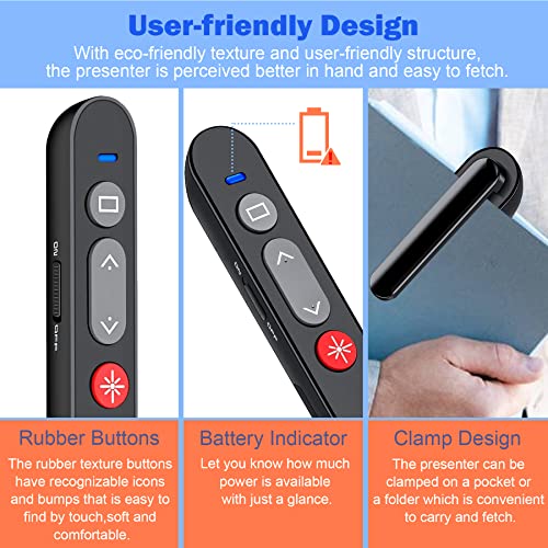Presentation Clicker for Powerpoint, Wireless Presenter Remote PowerPoint Clicker with Laser Pointer, 2.4GHz RF USB Presentation Pointer Slide Clicker with Hyperlink Volume Control, Wireless Clicker | The Storepaperoomates Retail Market - Fast Affordable Shopping