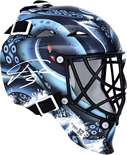 Philipp Grubauer Seattle Kraken Autographed Mini Goalie Mask – Autographed NHL Helmets and Masks