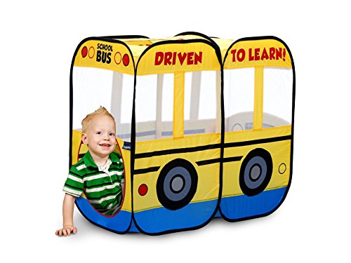 GigaTent My First School Bus pop up Play Tent with mesh Windows for Visibility and Ventilation