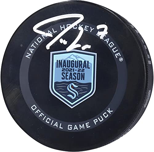 Jordan Eberle Seattle Kraken Autographed 2021-22 Inaugural Season Official Game Puck – Autographed NHL Pucks