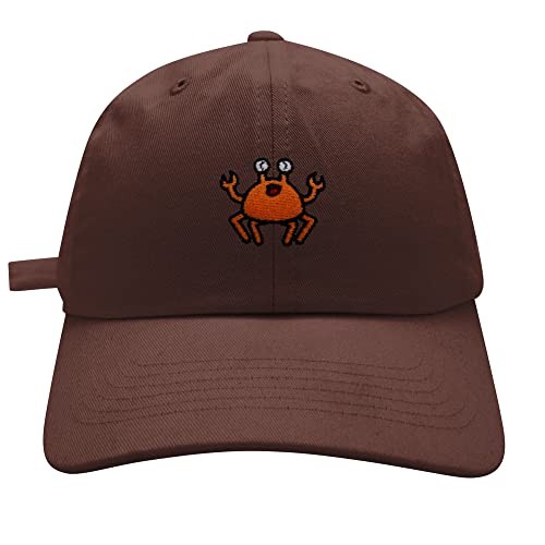 JPAK Funny Crab Baseball Cap Embroidered Cotton Dad Hat – Ocean Fish, Fishing Brown