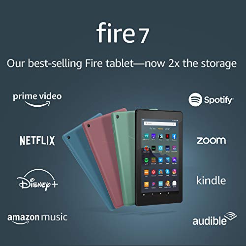 Fire 7 tablet, 7″ display, 32 GB, latest model (2019 release), without lockscreen ads, Black