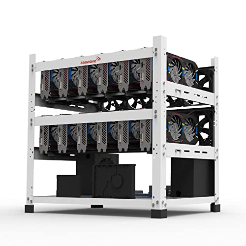 AAAwave The Sluice V2 12GPU Open Frame Mining Rig Frame Chassis for Crypto Currency Ethereum Ravencoin Ergo Zcoin (White)