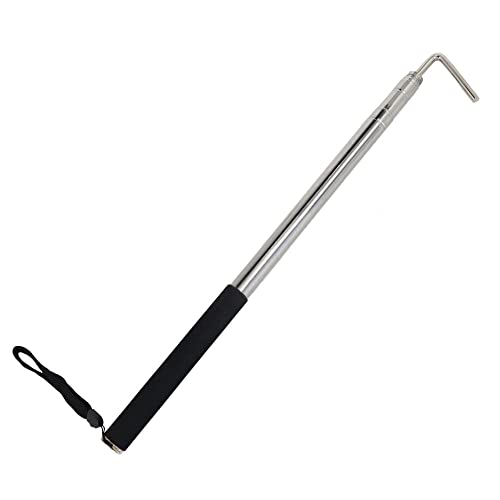 scottchen PRO RV Awning Rod Opener Easy Reach Telescopic Puller 13-3/4″ to 44-3/4″ Stainless Steel Silver & Black – 1pack Upgrade