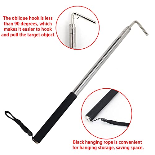 scottchen PRO RV Awning Rod Opener Easy Reach Telescopic Puller 13-3/4″ to 44-3/4″ Stainless Steel Silver & Black – 1pack Upgrade | The Storepaperoomates Retail Market - Fast Affordable Shopping