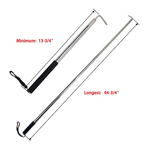 scottchen PRO RV Awning Rod Opener Easy Reach Telescopic Puller 13-3/4″ to 44-3/4″ Stainless Steel Silver & Black – 1pack Upgrade | The Storepaperoomates Retail Market - Fast Affordable Shopping