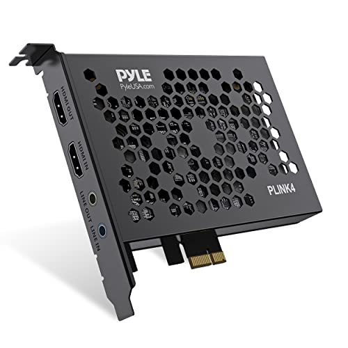 Pyle Live Gamer HDMI 4K Live Record and Stream, Multi Video Format Support, Audio-VideoLine in/Out, Super High Speed, Real Time Gameplay, Conference Live Broadcast, PCI-E Gen2 – PLINK4