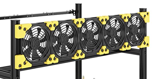 Funplaysmart Fan Bracket, Open-air Aluminum Alloy Mine Rack Fan Connector (5 Fans) | The Storepaperoomates Retail Market - Fast Affordable Shopping