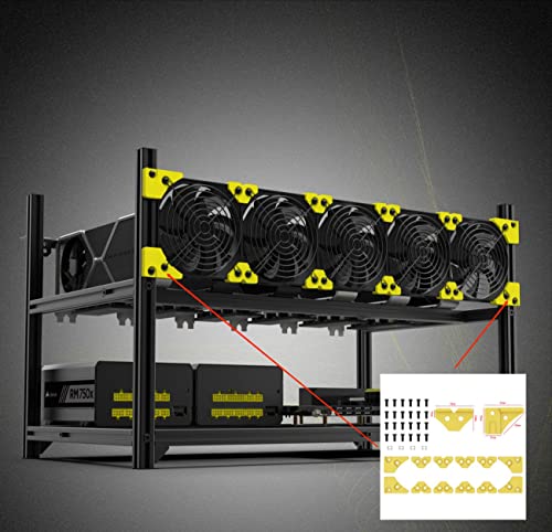 Funplaysmart Fan Bracket, Open-air Aluminum Alloy Mine Rack Fan Connector (5 Fans) | The Storepaperoomates Retail Market - Fast Affordable Shopping