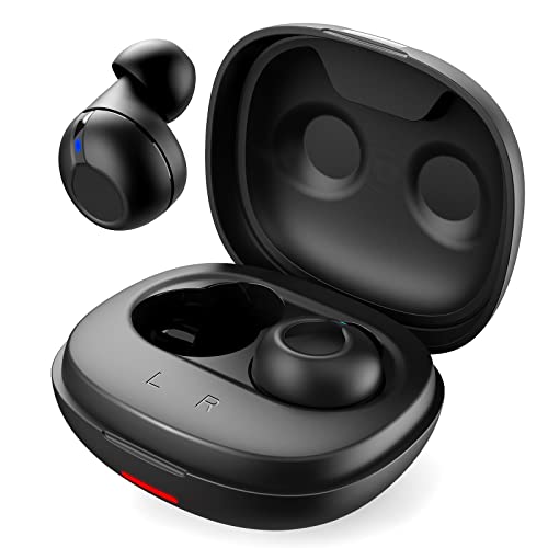 NYANDU Bluetooth 5.1 True Wireless Earbuds with Microphone, Noise Canceling Headphones Stereo Calls Extra Bass Touch Control 40Hrs Playtime Waterproof Earphones for Sports Black
