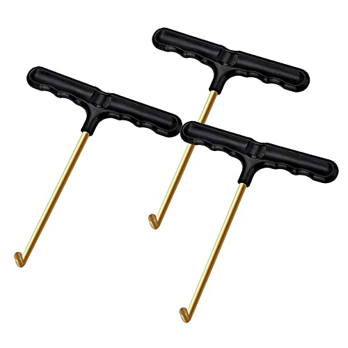 Ice Skate Lace Tightener Tool for Ice-Skates, Figure-Skates, Boots, Shoes, Rollerblades | Boot Lace Hooks, Skate Key Tool, Great for Hockey lace tightener |Trampoline Spring Pull Tool T-Hook(3 Pack)
