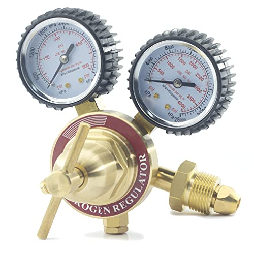 RX WELD Nitrogen Regulator with 0-600 PSI Delivery Pressure Equipment Brass Inlet Outlet Connection Gauges,Great for HVAC Purging, Brazing and Soldering