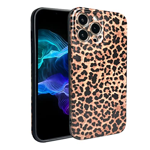 iPhone 13 Pro Max Case Leopard Pattern Shockproof Case (Protective & Anti Scratch)-Black Leopard