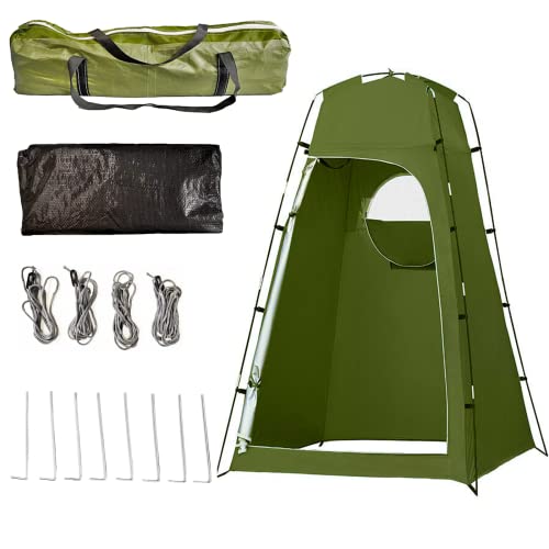 ProJoyJoy 6.8 FT Camping Shower Tent,Oversize Privacy Tent Portable Toilet Potty Dressing Changing Room with Carry Bag for Hiking Beach Picnic Fishing,Lightweight & Sturdy(Green)